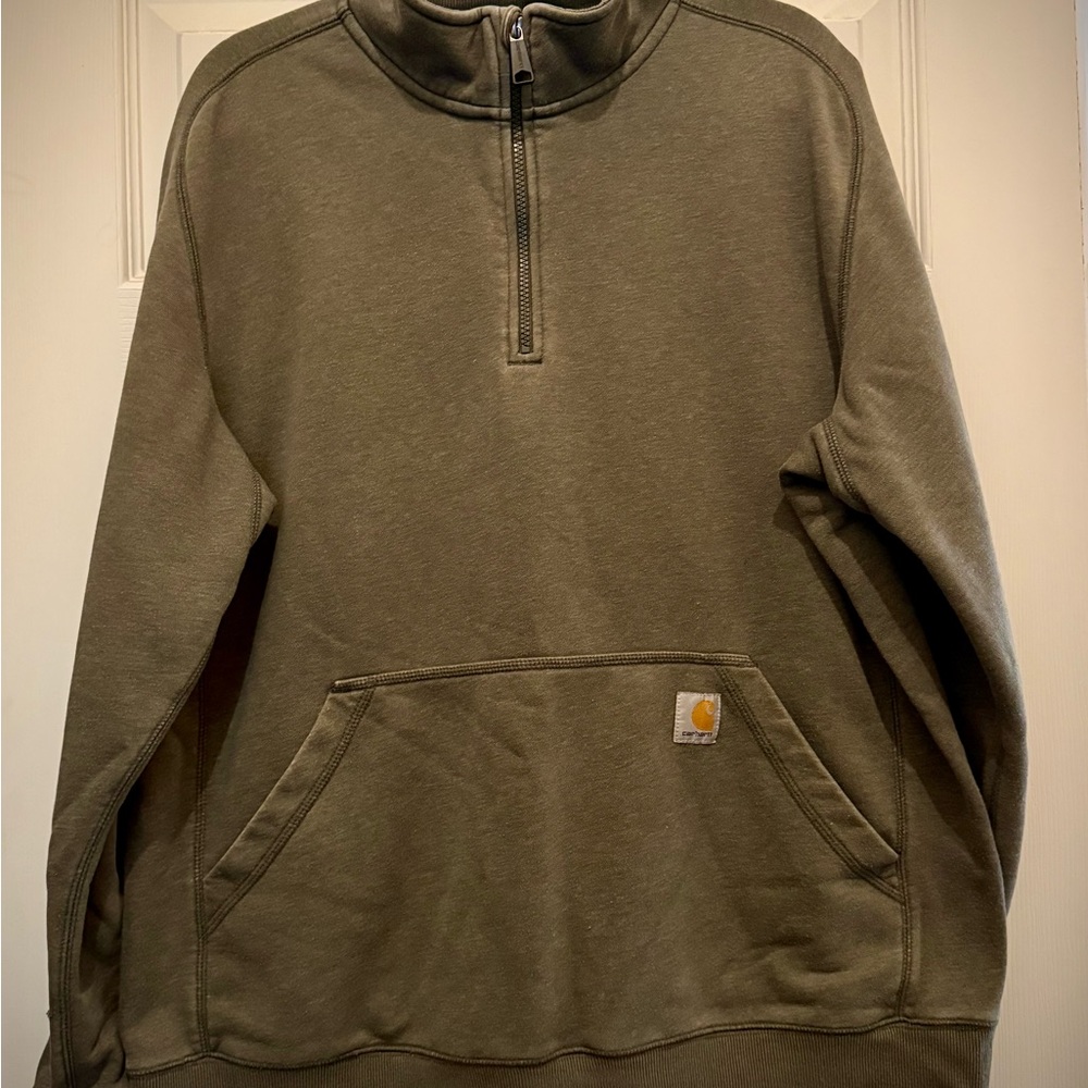 Carhartt Forest Green Half-Zip Sweatshirt